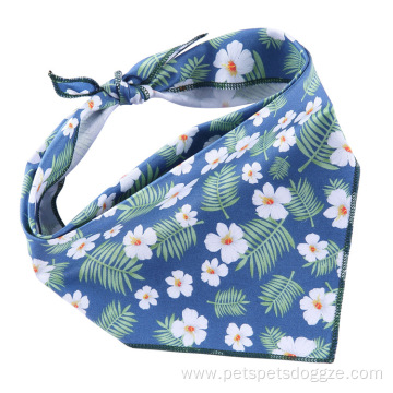 Custom flower print cotton fashionable pet bandana